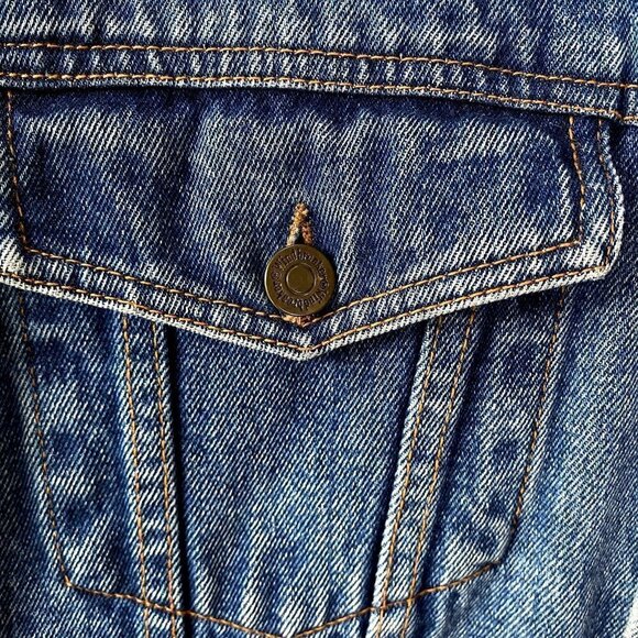 Vintage Windbreaker Support Our Troops Jean Jacket L - Picture 4 of 7